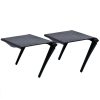 2 PCS Office Desk Storage Holder Computer Display Shelf (Black)