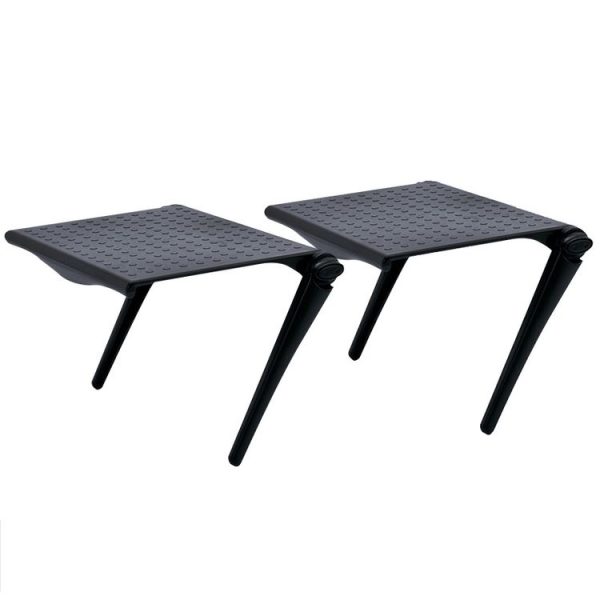 2 PCS Office Desk Storage Holder Computer Display Shelf (Black)