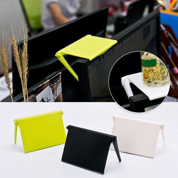 2 PCS Office Desk Storage Holder Computer Display Shelf (Black) - Image 4