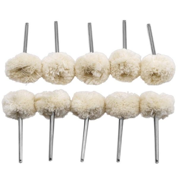 10 PCS / Set Wool Polishing Head Wool Polishing Wheel Electric Grinder Accessories
