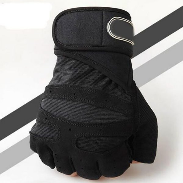 Gym Gloves Heavyweight Sports Exercise Weight Lifting Gloves Body Building Training Sport Fitness Gloves, Size: L (Black)