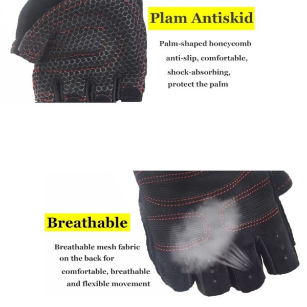 Gym Gloves Heavyweight Sports Exercise Weight Lifting Gloves Body Building Training Sport Fitness Gloves, Size: L (Black) - Image 4