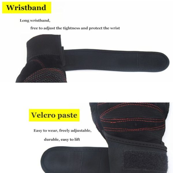 Gym Gloves Heavyweight Sports Exercise Weight Lifting Gloves Body Building Training Sport Fitness Gloves, Size: L (Black) - Image 5