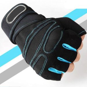 Gym Gloves Heavyweight Sports Exercise Weight Lifting Gloves Body Building Training Sport Fitness Gloves, Size: M (Sky blue)