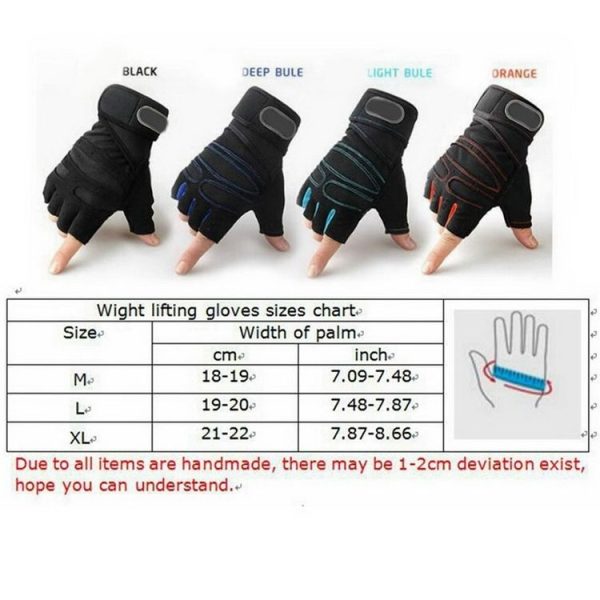 Gym Gloves Heavyweight Sports Exercise Weight Lifting Gloves Body Building Training Sport Fitness Gloves, Size: M (Sky blue) - Image 7