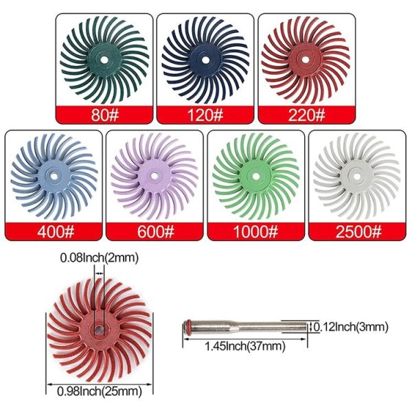 8 PCS Ivory Fruit Polishing Head Bloody Lotus Wood Carving Nuclear Carving Slit Grinding Head, Specification: 2500 Grit - Image 3