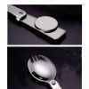 2PCS Stainless Steel Folding Fork Spoon Integrated Dual-use Picnic Portable Tableware, Random Color Delivery (Fork) - Image 7