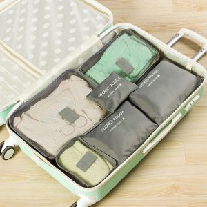 6 PCS / Set Travel Bag ClothesLuggage Organizer High Capacity Mesh Packing Cubes (Gray)
