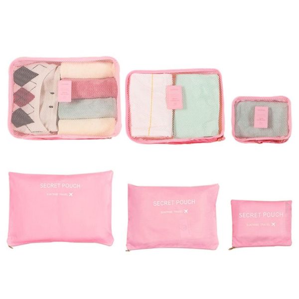 6 PCS / Set Travel Bag ClothesLuggage Organizer High Capacity Mesh Packing Cubes (Gray) - Image 2