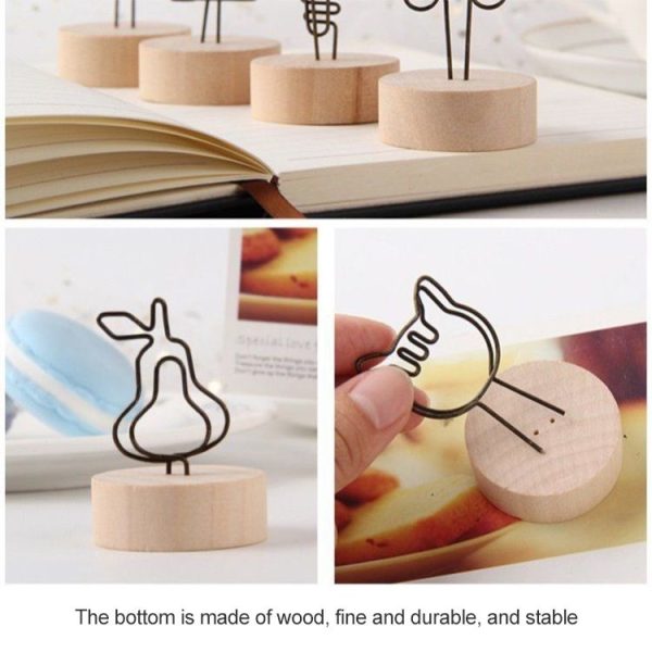 Creative Round Wooden Iron Photo Clip Memo Name Card Pendant Furnishing Articles Picture Frame (Tree) - Image 3