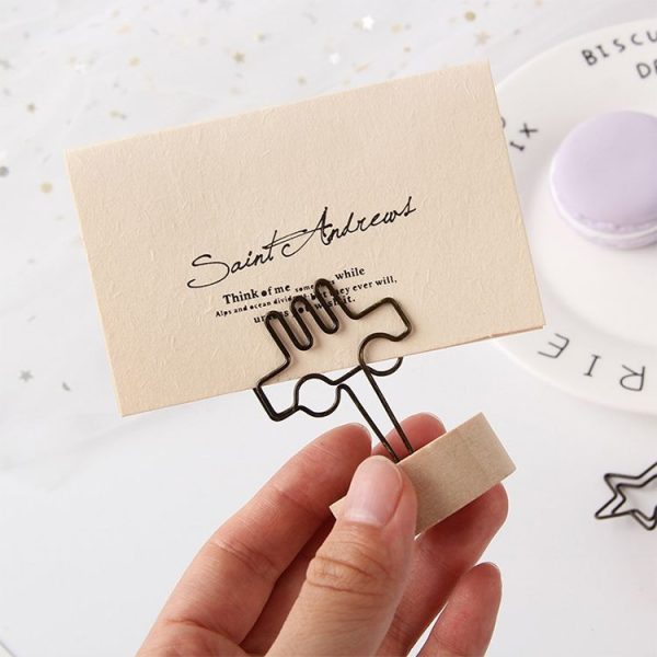 Creative Round Wooden Iron Photo Clip Memo Name Card Pendant Furnishing Articles Picture Frame (Tree) - Image 4