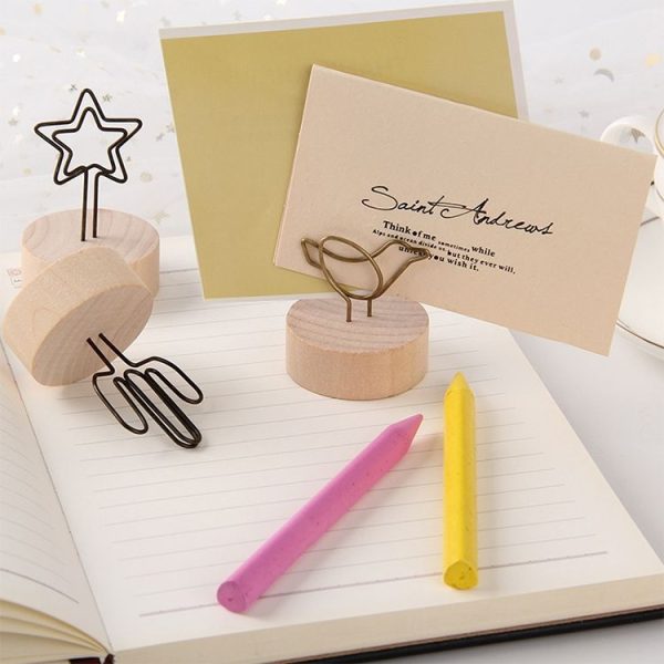 Creative Round Wooden Iron Photo Clip Memo Name Card Pendant Furnishing Articles Picture Frame (Tree) - Image 5