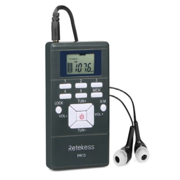 Retekess PR13 Portable FM Radio with Lanyard & Earphone (Black) - Image 2