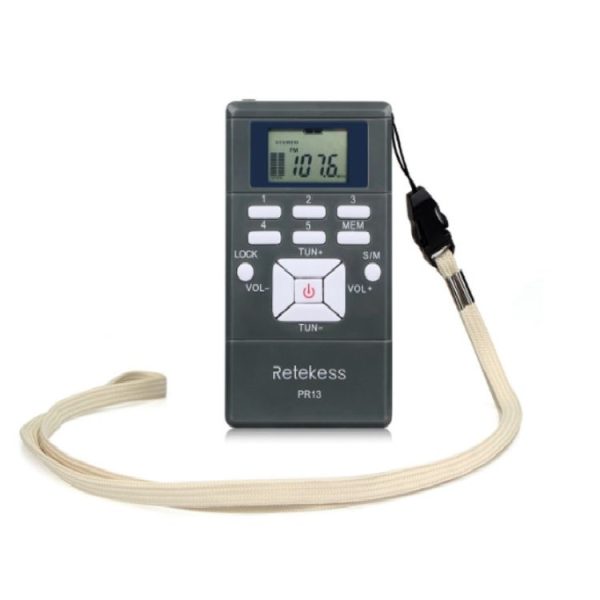 Retekess PR13 Portable FM Radio with Lanyard & Earphone (Black) - Image 4
