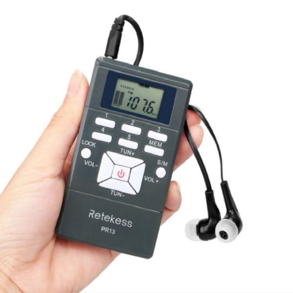Retekess PR13 Portable FM Radio with Lanyard & Earphone (Black) - Image 5