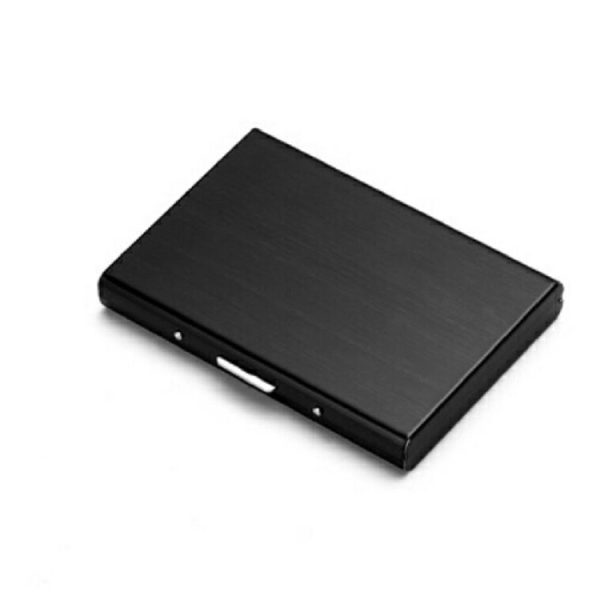 Stainless Steel Ultra-thin Protection Travel Card Bag Metal Card Box, Color: Black