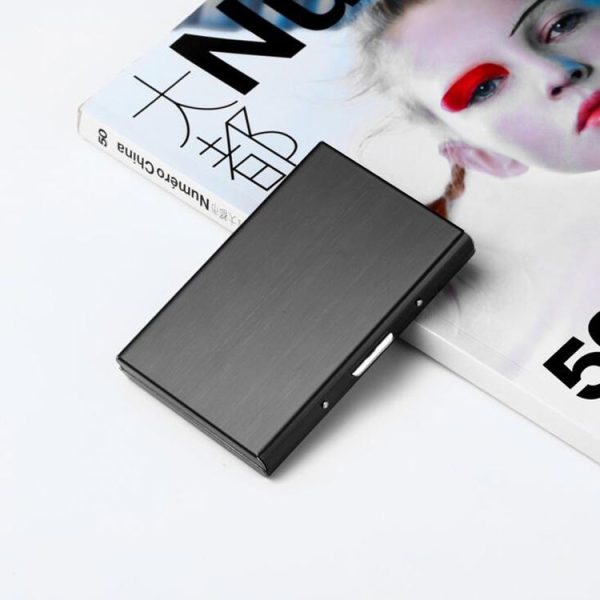 Stainless Steel Ultra-thin Protection Travel Card Bag Metal Card Box, Color: Black - Image 3