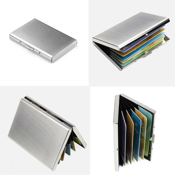 Stainless Steel Ultra-thin Protection Travel Card Bag Metal Card Box, Color: Black - Image 5