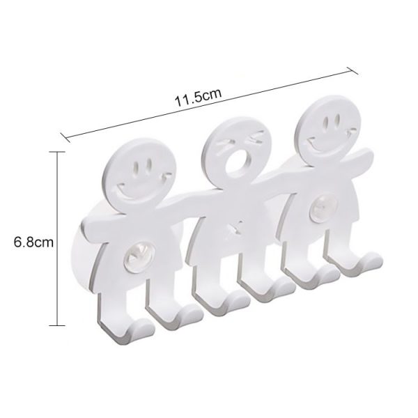 5 PCS Cute Smiley Suction Cup Hanging Toothbrush Holder Plastic Small Person Teeth Holder - Image 2