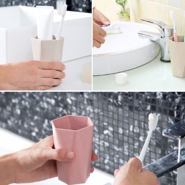 Creative Geometric Rhombus Toothbrushing Cup Home Couple Mouthwash Cup, Capacity: 201-300ml (Blue) - Image 10