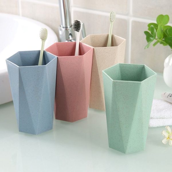 Creative Geometric Rhombus Toothbrushing Cup Home Couple Mouthwash Cup, Capacity: 201-300ml (Blue) - Image 2
