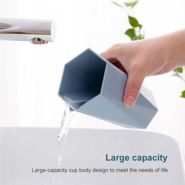 Creative Geometric Rhombus Toothbrushing Cup Home Couple Mouthwash Cup, Capacity: 201-300ml (Blue) - Image 4