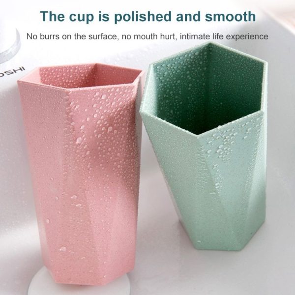 Creative Geometric Rhombus Toothbrushing Cup Home Couple Mouthwash Cup, Capacity: 201-300ml (Blue) - Image 7