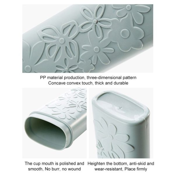 Portable Flower Carved Toothbrush Holder Outdoor Toothrush Cap Case Toothpaste Storage Box Wash Cup (Beige) - Image 4