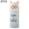 2 PCS Cartoon Portable Travel Home Bathroom Toothbrush Case Storage Box Mouth Cup (Green)