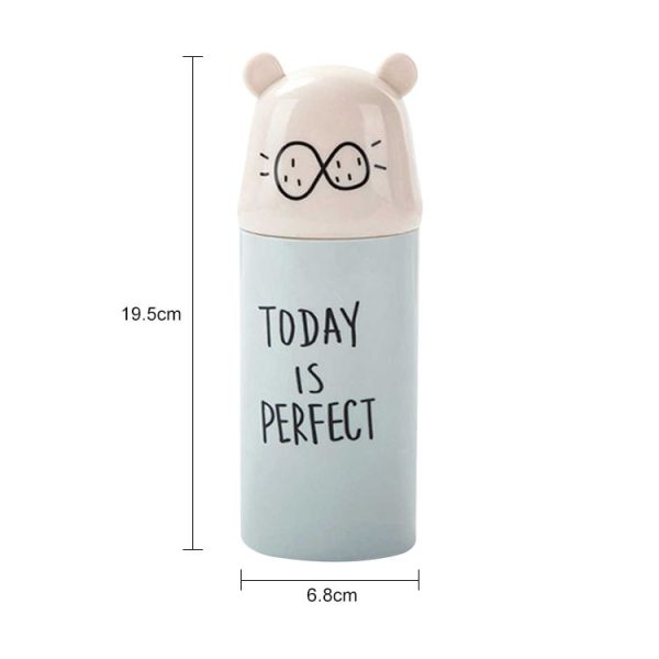 2 PCS Cartoon Portable Travel Home Bathroom Toothbrush Case Storage Box Mouth Cup (Green) - Image 2