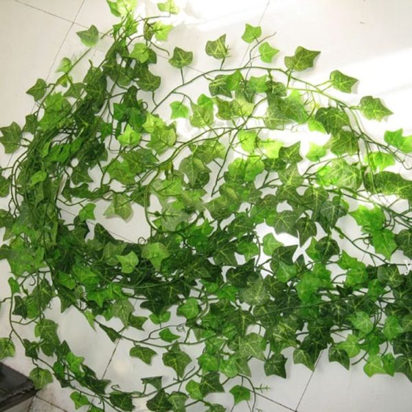 12 PCS 2.4M Artificial Ivy Green Leaf Garland Plants Vine Fake Home Decor PlasticFlower Rattan String - Image 2