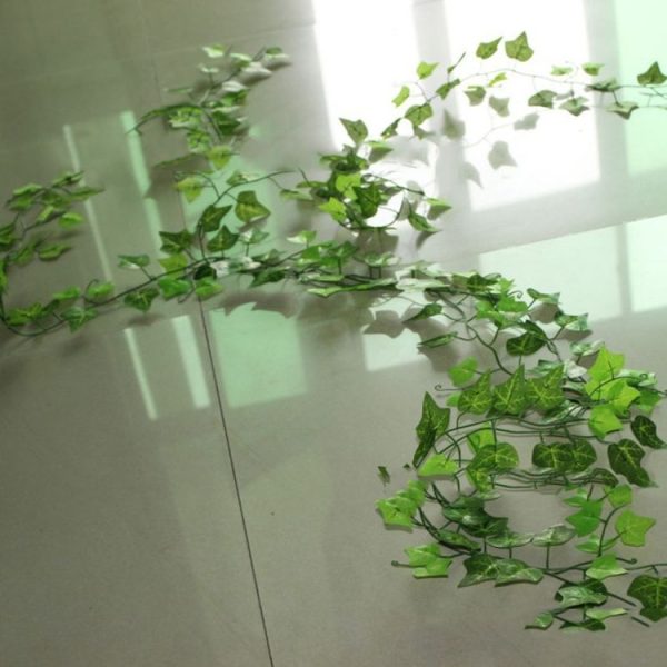 12 PCS 2.4M Artificial Ivy Green Leaf Garland Plants Vine Fake Home Decor PlasticFlower Rattan String - Image 5
