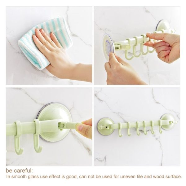 Kitchen Bathroom Wall Powerful Sucker Towel Hook Creative Wall Hanging Hook (Nordic Green) - Image 5