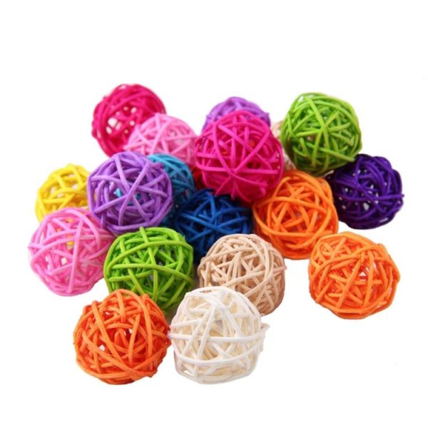 10 PCS Artificial Straw Ball For Birthday Party Wedding Christmas Home Decor (Wood Color) - Image 2