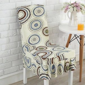 Home Stretch Printed One-piece Dining Table Chair Cover (Skype)