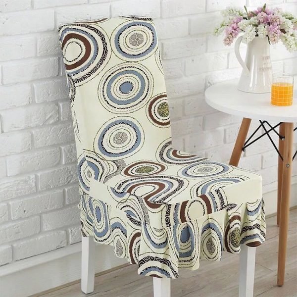 Home Stretch Printed One-piece Dining Table Chair Cover (Skype)