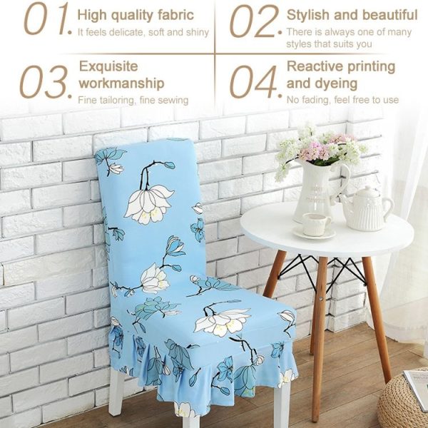 Home Stretch Printed One-piece Dining Table Chair Cover (Skype) - Image 3