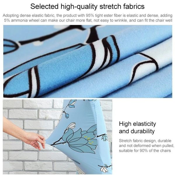 Home Stretch Printed One-piece Dining Table Chair Cover (Skype) - Image 4