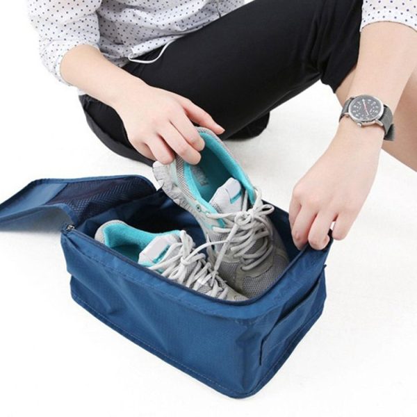 Waterproof Shoes Bag Pouch Storage Travel Bag Portable Shoes Organizer (Light Blue) - Image 3