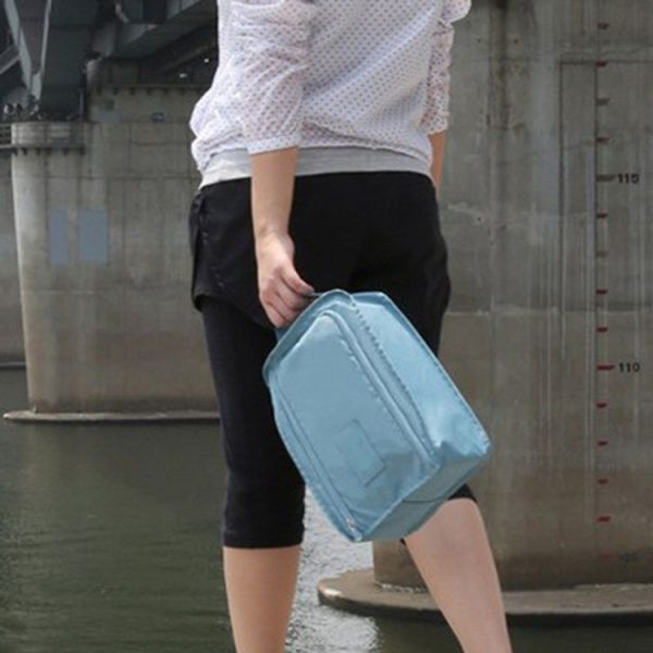 Waterproof Shoes Bag Pouch Storage Travel Bag Portable Shoes Organizer (Light Blue) - Image 4