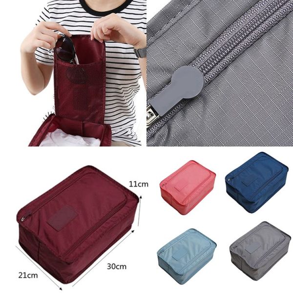 Waterproof Shoes Bag Pouch Storage Travel Bag Portable Shoes Organizer (Light Blue) - Image 8