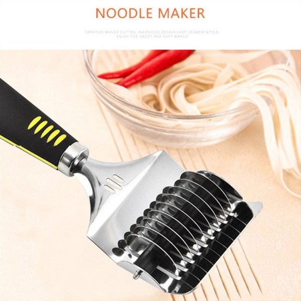 Kitchen Stainless Steel Spaghett Noodle Maker Dough Cutter Slicer Tool (Silver) - Image 6