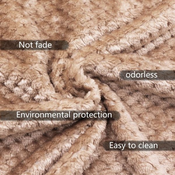 Thicken Solid Color Mesh Pineapple Flannel Blanket Coral Fleece Air Conditioning Sofa Cover Winter Warm Sheets Easy Wash Faux Fur Blankets, Size: 45x65cm (Pink) - Image 3