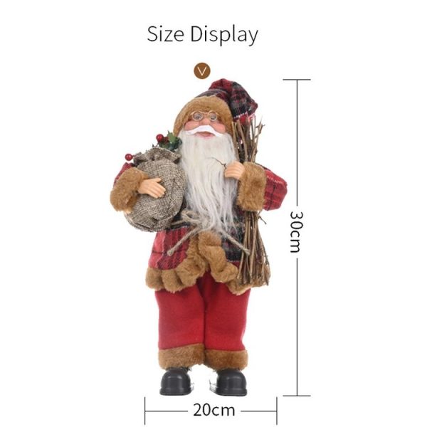 Christmas Decoration Standing Santa Claus Doll Christmas Backpack Old Man Doll Ornaments, Specification: Gift - Image 3