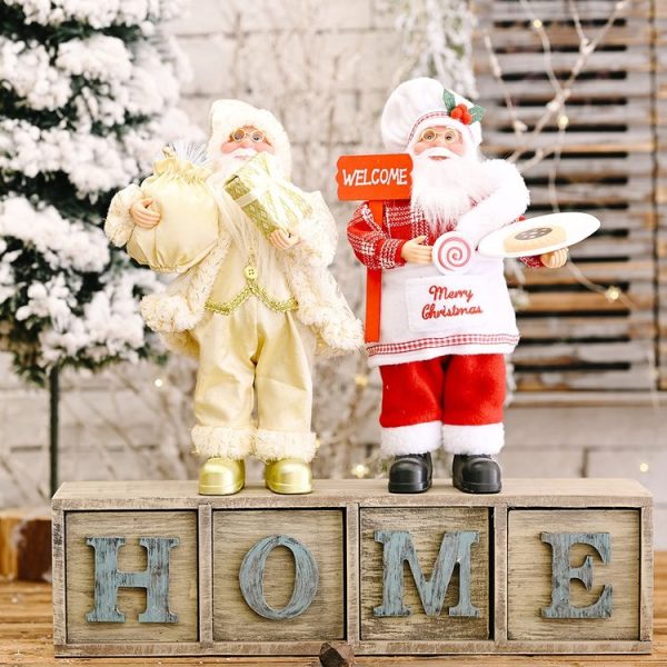 Christmas Decoration Standing Santa Claus Doll Christmas Backpack Old Man Doll Ornaments, Specification: Gift - Image 4