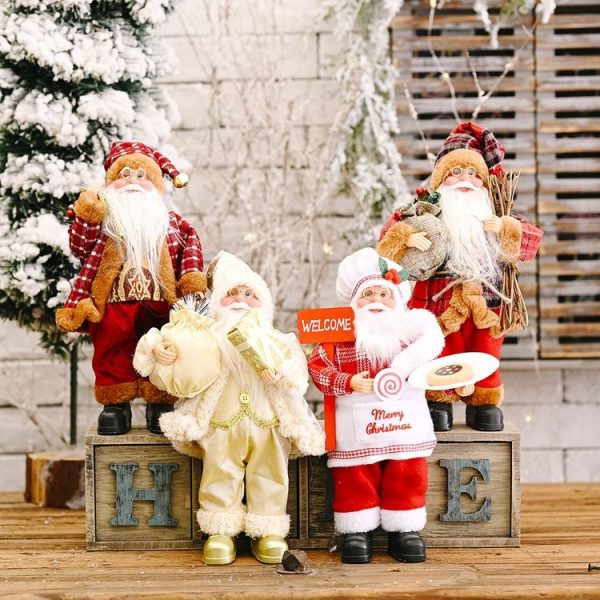 Christmas Decoration Standing Santa Claus Doll Christmas Backpack Old Man Doll Ornaments, Specification: Gift - Image 5