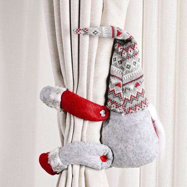 Christmas Decorations Striped Hat Forest Old Man Side Hug Curtain Door Curtain Buckle (Long Beard) - Image 7