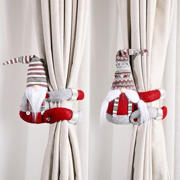 Christmas Decorations Striped Hat Forest Old Man Side Hug Curtain Door Curtain Buckle (Long Beard) - Image 8