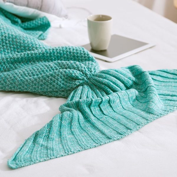 Mermaid Tail Blanket For Adult Super Soft Sleeping Knitted Blankets, Size: 90 X50cm (Watermelon Red) - Image 4