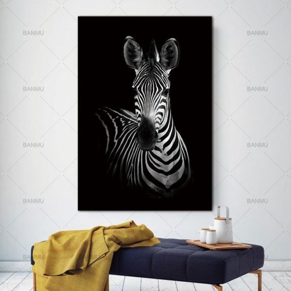 Simple Black and White Animal Decoration Painting Study Living Room Sofa Background Wall Painting Without Frame, Size: 13X18cm (Rhinoceros) - Image 7